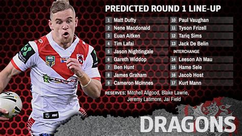 dragons predicted line up
